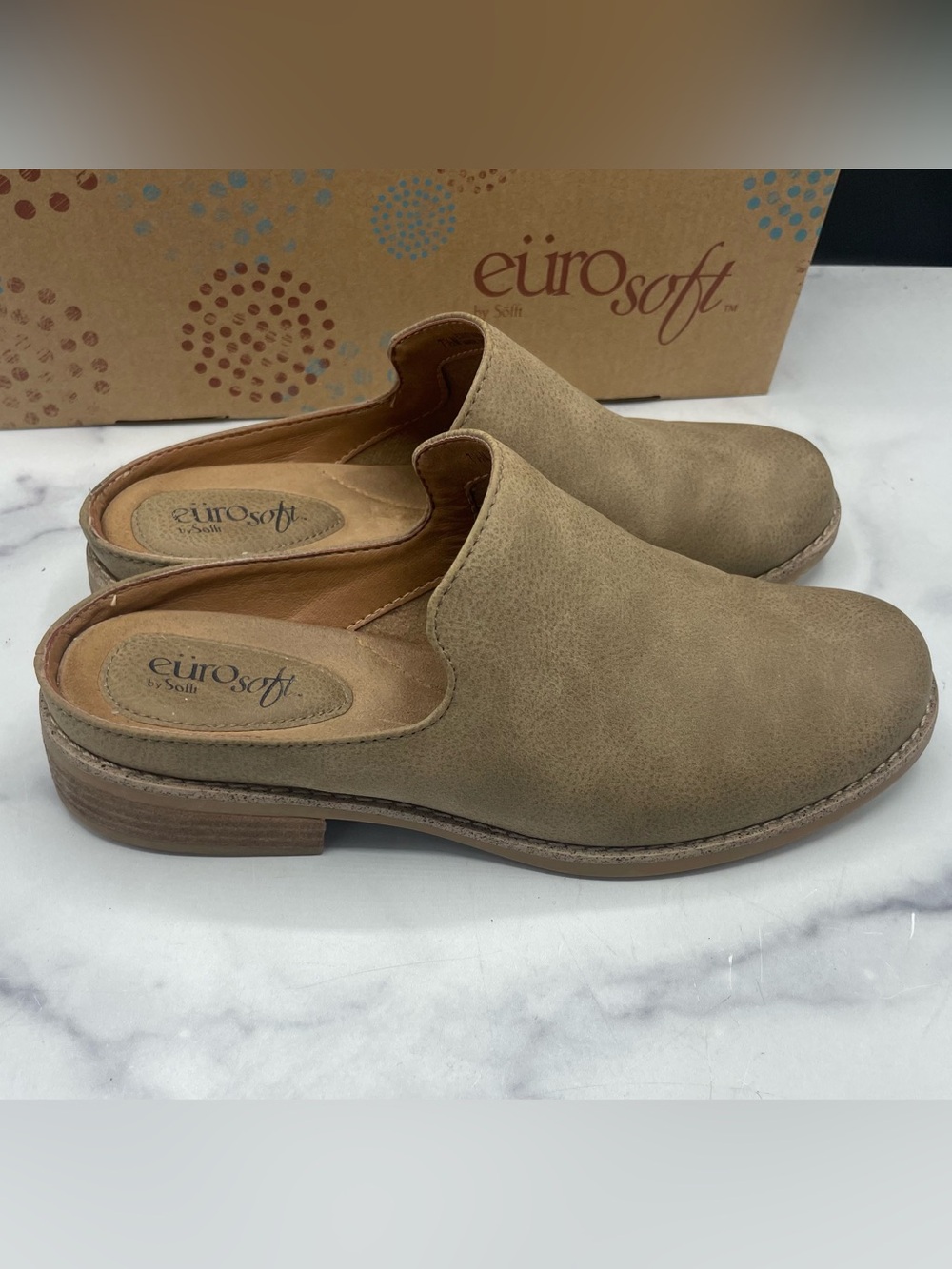 Eurosoft Mercy Women's Slip-On Stone-colored Mule size 7.5